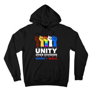 Harris Waltz 2024 Unity Over Division Kamala Harris Tim Walz Tall Hoodie