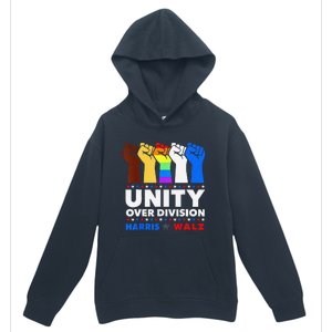 Harris Waltz 2024 Unity Over Division Kamala Harris Tim Walz Urban Pullover Hoodie