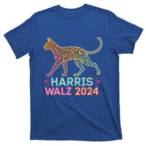 Harris Walz 2024 Colorful Cat Silhouette Meaningful Gift T-Shirt