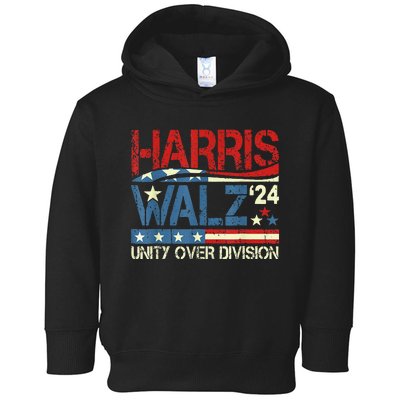 Harris Waltz 2024 Unity Over Division Kamala Harris Tim Walz Toddler Hoodie