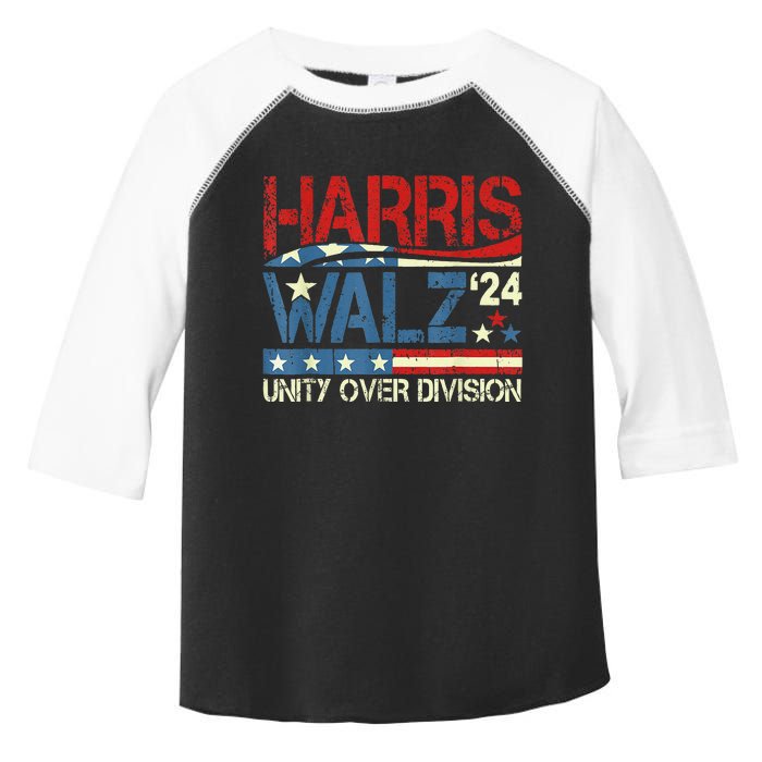 Harris Waltz 2024 Unity Over Division Kamala Harris Tim Walz Toddler Fine Jersey T-Shirt