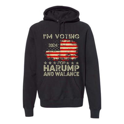 Harump Wallace 2024 Harris Trump Walz Vance Premium Hoodie