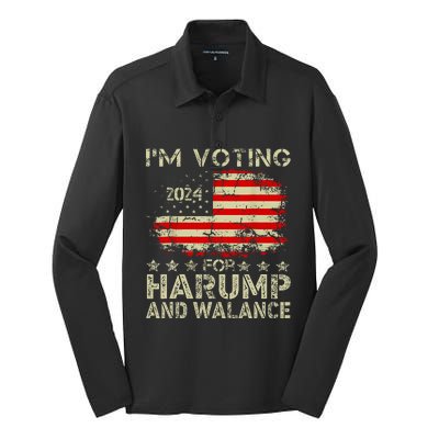 Harump Wallace 2024 Harris Trump Walz Vance Silk Touch Performance Long Sleeve Polo