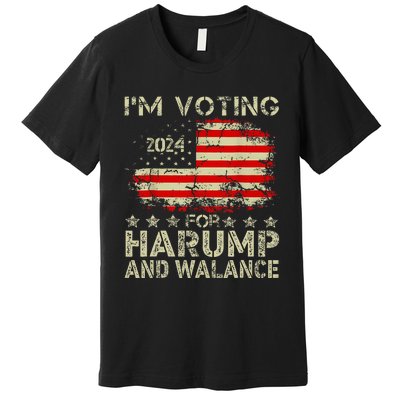 Harump Wallace 2024 Harris Trump Walz Vance Premium T-Shirt