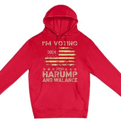 Harump Wallace 2024 Harris Trump Walz Vance Premium Pullover Hoodie