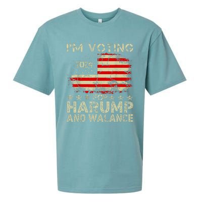 Harump Wallace 2024 Harris Trump Walz Vance Sueded Cloud Jersey T-Shirt