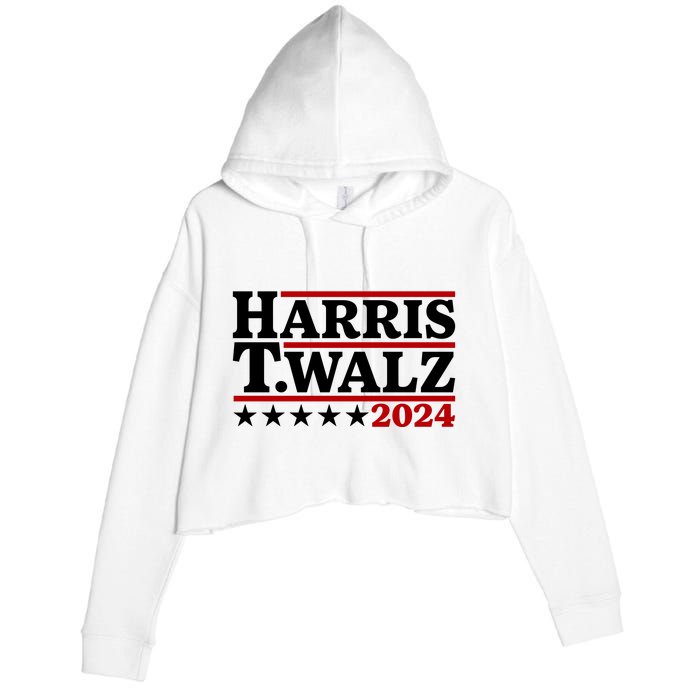 Harris Walz 2024 Funny Harris Walz Crop Fleece Hoodie