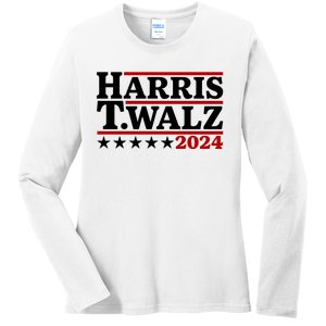 Harris Walz 2024 Funny Harris Walz Ladies Long Sleeve Shirt