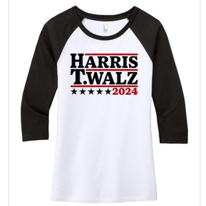 Harris Walz 2024 Funny Harris Walz Women's Tri-Blend 3/4-Sleeve Raglan Shirt