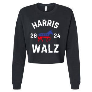 Harris Walz 2024 Election Kamala Harris Tim Waltz 2024 Cropped Pullover Crew