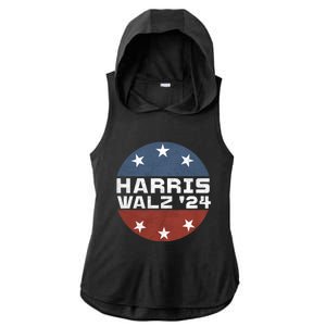 Harris Walz 2024 Campaign For President Patriotic Kamala Ladies PosiCharge Tri-Blend Wicking Draft Hoodie Tank