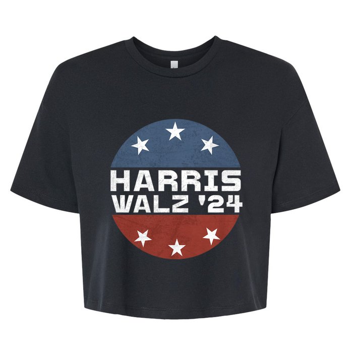 Harris Walz 2024 Campaign For President Patriotic Kamala Bella+Canvas Jersey Crop Tee