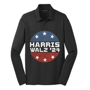 Harris Walz 2024 Campaign For President Patriotic Kamala Silk Touch Performance Long Sleeve Polo