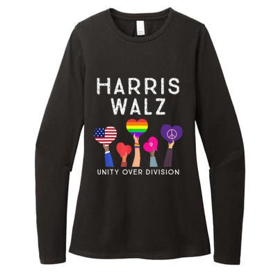 Harris Waltz 2024 Unity Over Division Kamala Harris Tim Walz Womens CVC Long Sleeve Shirt