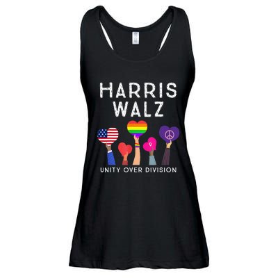 Harris Waltz 2024 Unity Over Division Kamala Harris Tim Walz Ladies Essential Flowy Tank