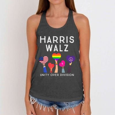 Harris Waltz 2024 Unity Over Division Kamala Harris Tim Walz Women's Knotted Racerback Tank