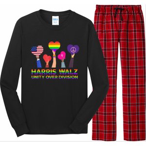 Harris Waltz 2024 Unity Over Division Kamala Harris Tim Walz Long Sleeve Pajama Set