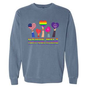 Harris Waltz 2024 Unity Over Division Kamala Harris Tim Walz Garment-Dyed Sweatshirt