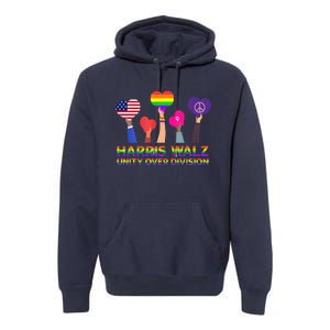 Harris Waltz 2024 Unity Over Division Kamala Harris Tim Walz Premium Hoodie