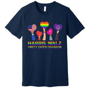 Harris Waltz 2024 Unity Over Division Kamala Harris Tim Walz Premium T-Shirt