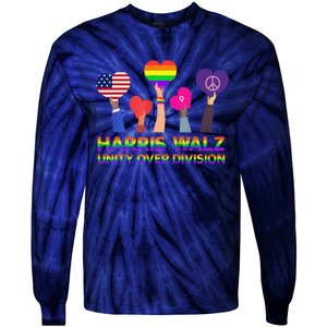 Harris Waltz 2024 Unity Over Division Kamala Harris Tim Walz Tie-Dye Long Sleeve Shirt