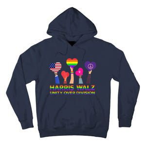 Harris Waltz 2024 Unity Over Division Kamala Harris Tim Walz Tall Hoodie