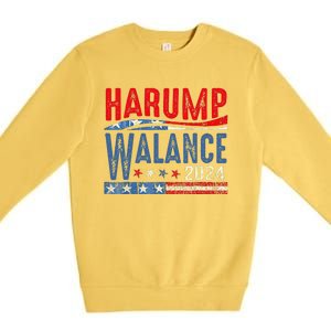 Harump Wallace 2024 Harris Trump Walz Vance Funny Premium Crewneck Sweatshirt