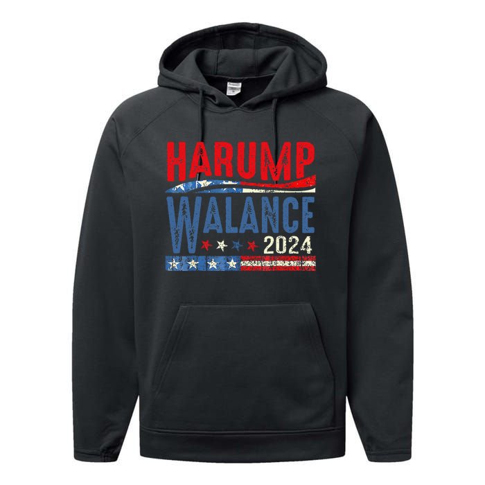 Harump Wallace 2024 Harris Trump Walz Vance Funny Performance Fleece Hoodie