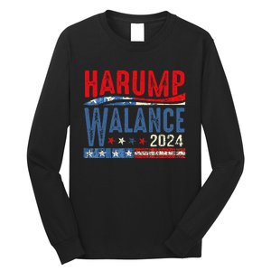 Harump Wallace 2024 Harris Trump Walz Vance Funny Long Sleeve Shirt