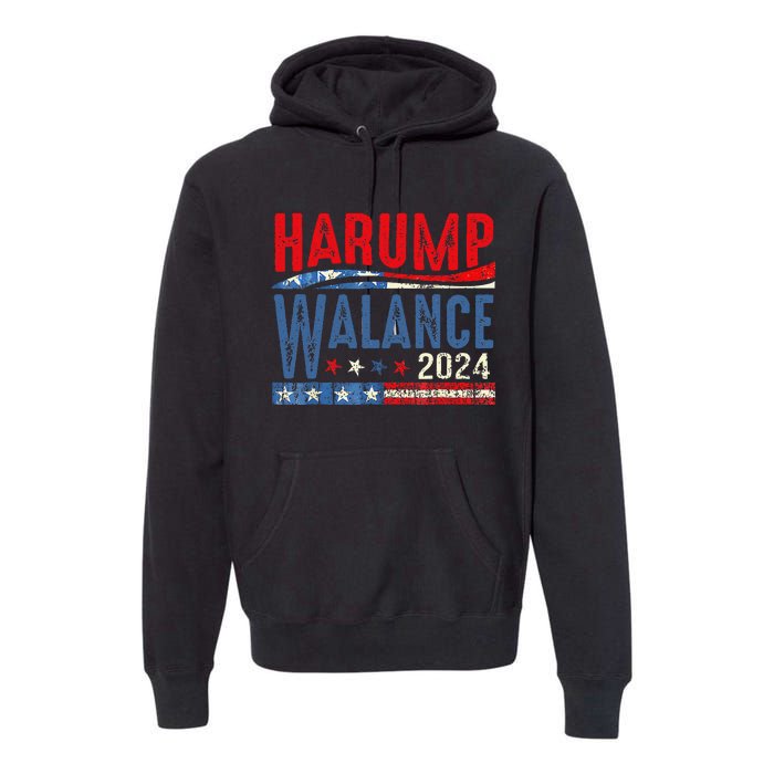 Harump Wallace 2024 Harris Trump Walz Vance Funny Premium Hoodie