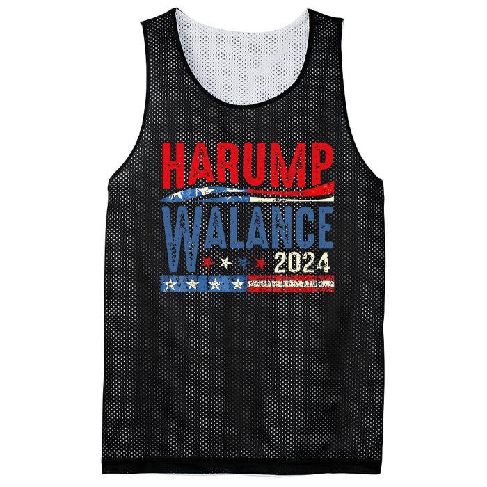 Harump Wallace 2024 Harris Trump Walz Vance Funny Mesh Reversible Basketball Jersey Tank