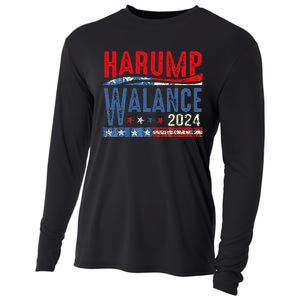 Harump Wallace 2024 Harris Trump Walz Vance Funny Cooling Performance Long Sleeve Crew