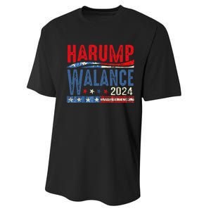 Harump Wallace 2024 Harris Trump Walz Vance Funny Performance Sprint T-Shirt