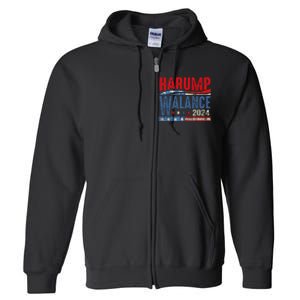 Harump Wallace 2024 Harris Trump Walz Vance Funny Full Zip Hoodie