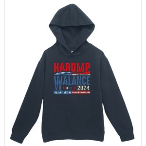 Harump Wallace 2024 Harris Trump Walz Vance Funny Urban Pullover Hoodie