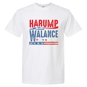 Harump Wallace 2024 Harris Trump Walz Vance Funny Garment-Dyed Heavyweight T-Shirt