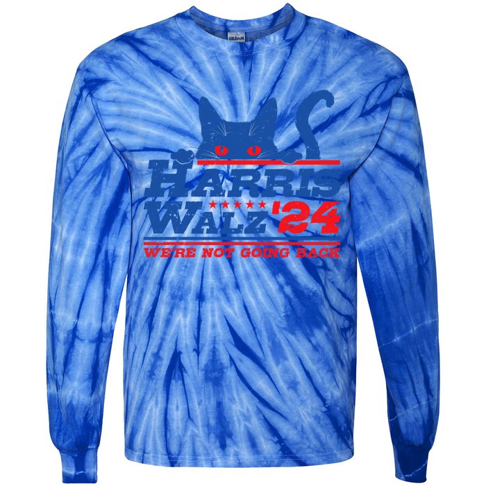 Harris Walz 2024 WeRe Not Going Back Vote Kamala Election Meaningful Gift Tie-Dye Long Sleeve Shirt