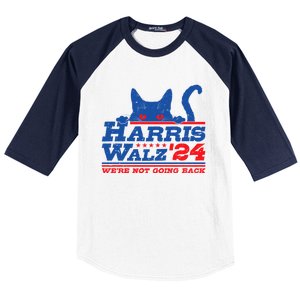 Harris Walz 2024 WeRe Not Going Back Vote Kamala Election Meaningful Gift Baseball Sleeve Shirt