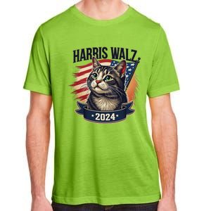 Harris Walz 2024 Funny Cat Kamala Tim Election Art Adult ChromaSoft Performance T-Shirt