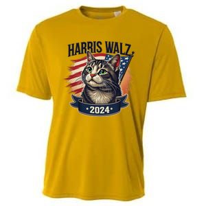 Harris Walz 2024 Funny Cat Kamala Tim Election Art Cooling Performance Crew T-Shirt