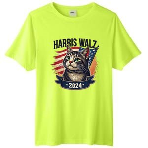 Harris Walz 2024 Funny Cat Kamala Tim Election Art Tall Fusion ChromaSoft Performance T-Shirt