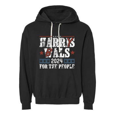 Harris Walz 24 Harry Balz 2024 Meme Democratics Vote Garment-Dyed Fleece Hoodie