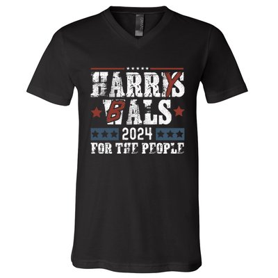 Harris Walz 24 Harry Balz 2024 Meme Democratics Vote V-Neck T-Shirt