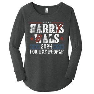 Harris Walz 24 Harry Balz 2024 Meme Democratics Vote Women's Perfect Tri Tunic Long Sleeve Shirt