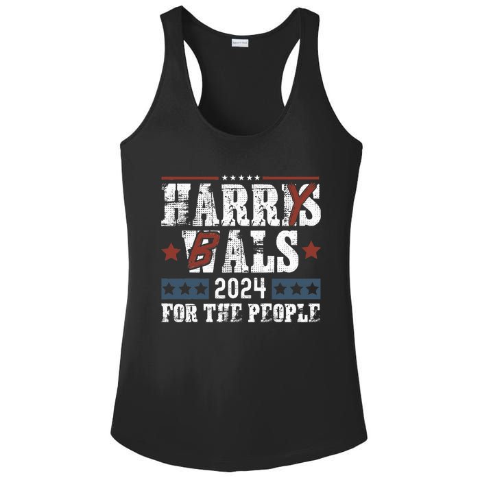 Harris Walz 24 Harry Balz 2024 Meme Democratics Vote Ladies PosiCharge Competitor Racerback Tank