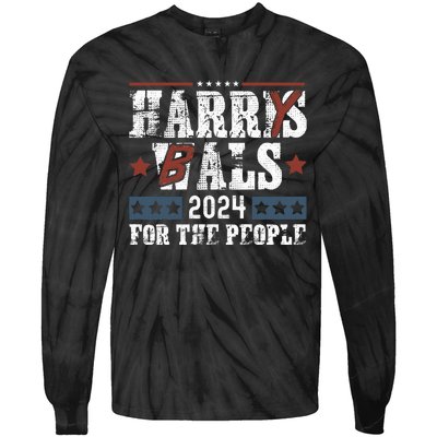 Harris Walz 24 Harry Balz 2024 Meme Democratics Vote Tie-Dye Long Sleeve Shirt