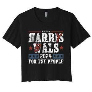 Harris Walz 24 Harry Balz 2024 Meme Democratics Vote Women's Crop Top Tee