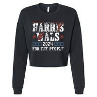 Harris Walz 24 Harry Balz 2024 Meme Democratics Vote Cropped Pullover Crew