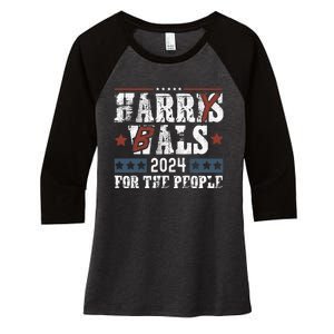 Harris Walz 24 Harry Balz 2024 Meme Democratics Vote Women's Tri-Blend 3/4-Sleeve Raglan Shirt