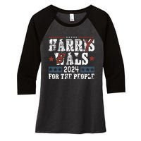 Harris Walz 24 Harry Balz 2024 Meme Democratics Vote Women's Tri-Blend 3/4-Sleeve Raglan Shirt